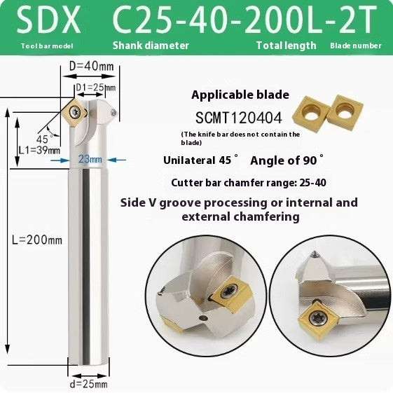 6037 45 degree inside and outside positive and negative chamfering cutter CNC rounding chamfering cutter SD SPK upper and lower bore reverse pull chamfering cutter bar Shandong Denso Pricision Tools Co.,Ltd.